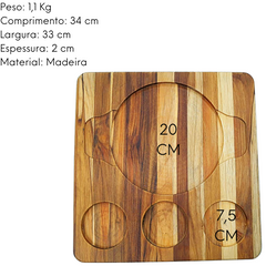 Tabua Madeira Teca Redonda