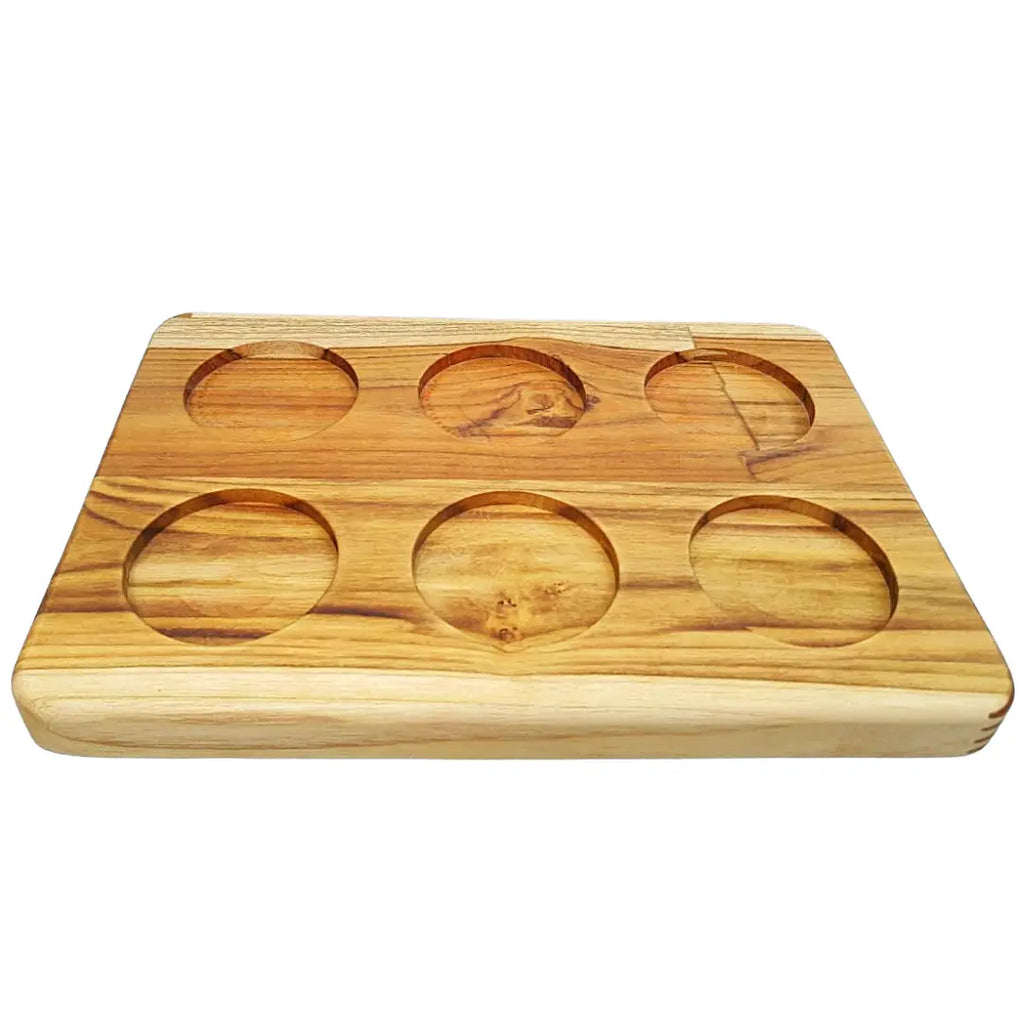 Tabua Madeira Teca Petisqueira 6 Furos A Gourmet