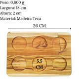 Tabua Madeira Teca Petisqueira 6 Furos A Gourmet