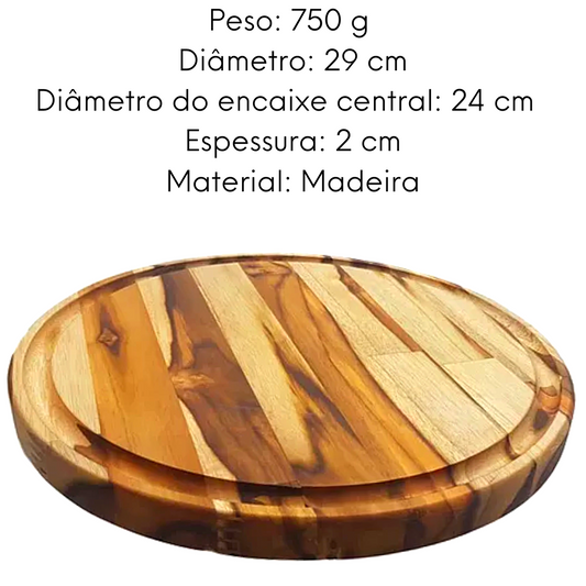 Tabua Madeira Teca Bolo