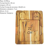 Tabua Madeira Teca Quadrada 35 cm A Gourmet