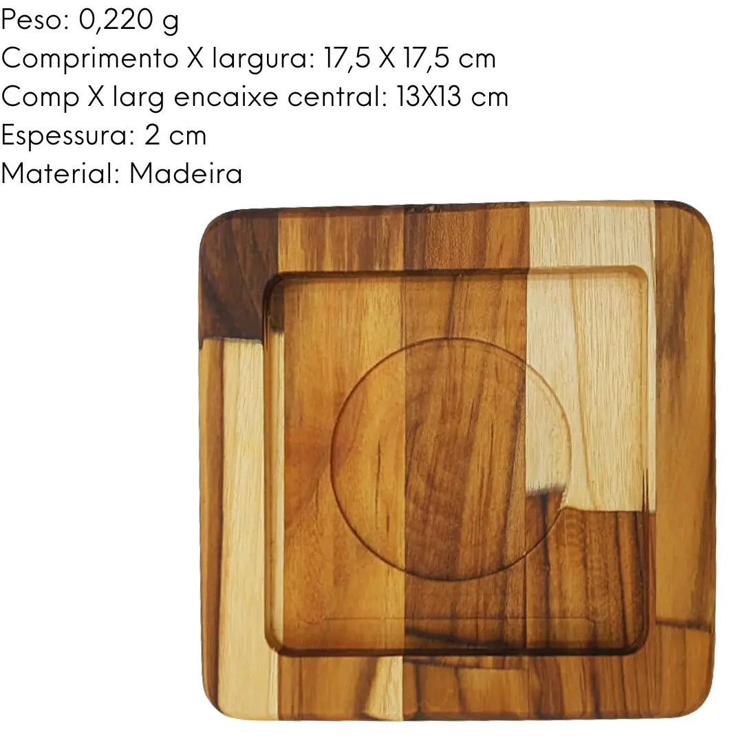 Tabua Madeira Quadrada Petisqueira A Gourmet