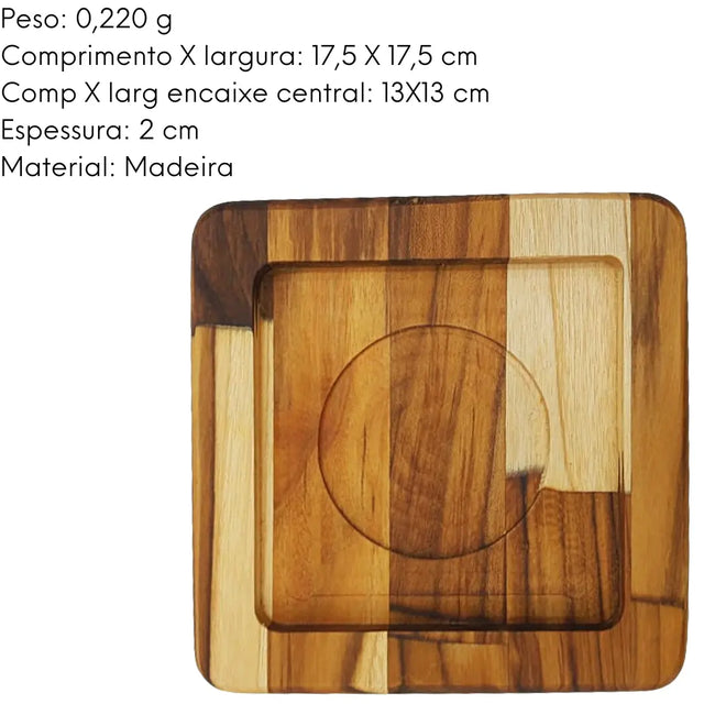 Tabua Madeira Quadrada Petisqueira Main Image