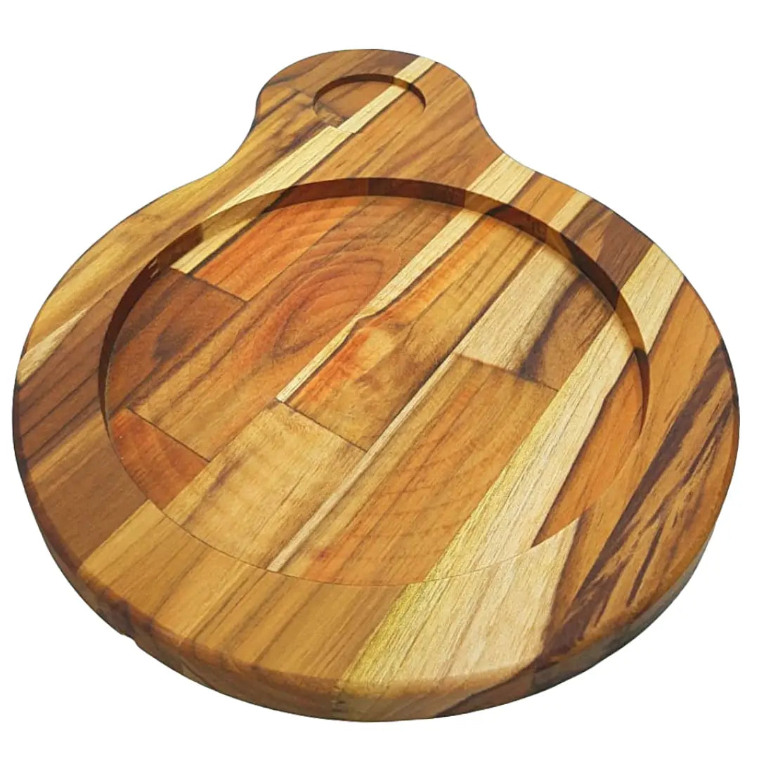 Tabua Madeira Teca Chapa Redonda 1 furo A Gourmet