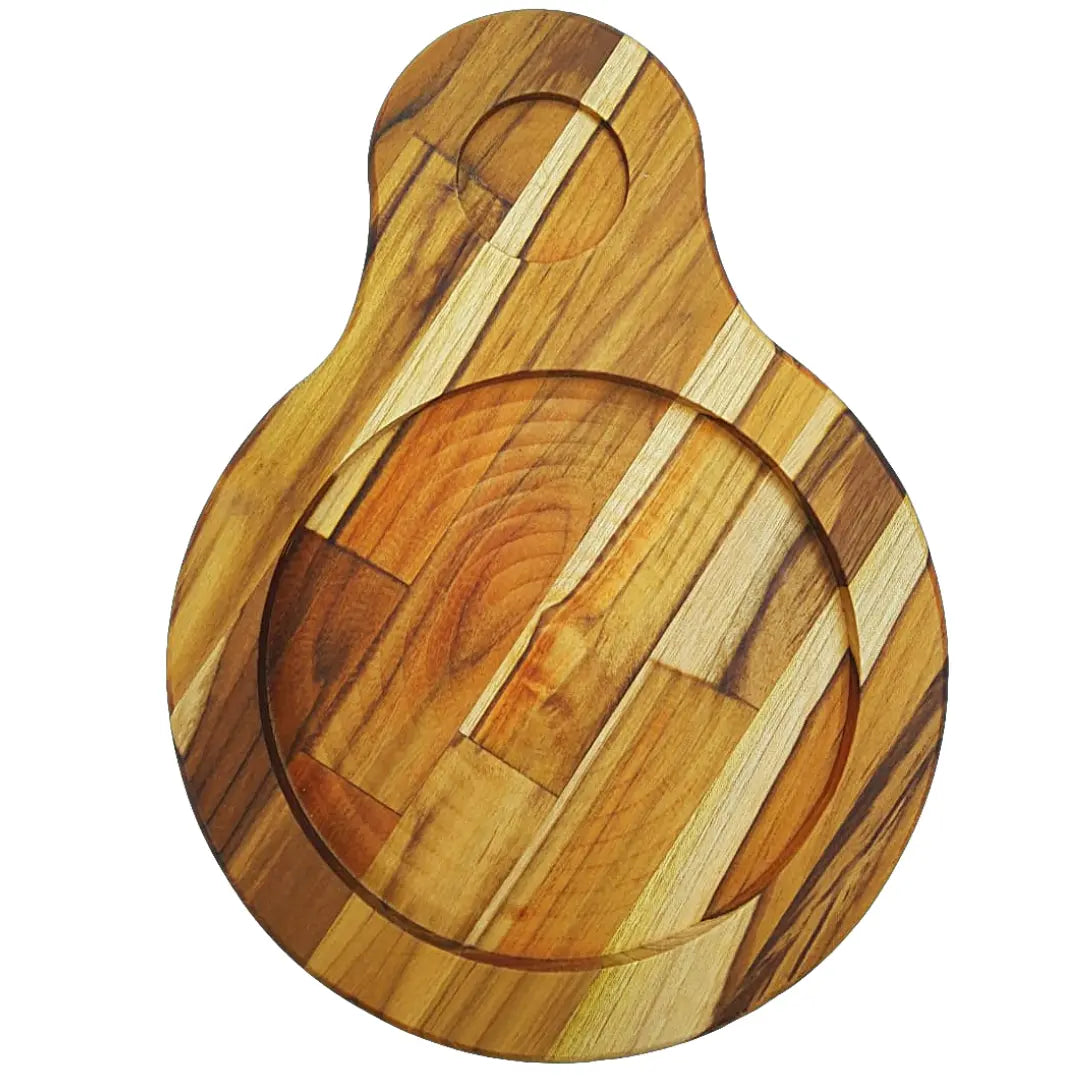 Tabua Madeira Teca Chapa Redonda 1 furo A Gourmet