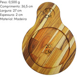 Tabua Madeira Teca Chapa Redonda 1 furo A Gourmet