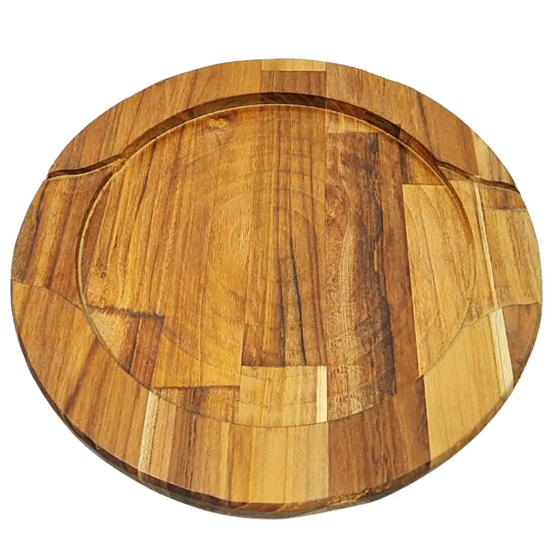 Tabua Suporte P/ Chapa 27cm Redonda Madeira Teca A Gourmet