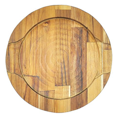 Tabua Suporte P/ Chapa 27cm Redonda Madeira Teca A Gourmet