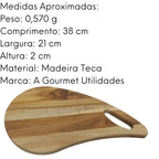 Tabua De Carne Para Churrasco Modelo Gota De Madeira Teca A Gourmet