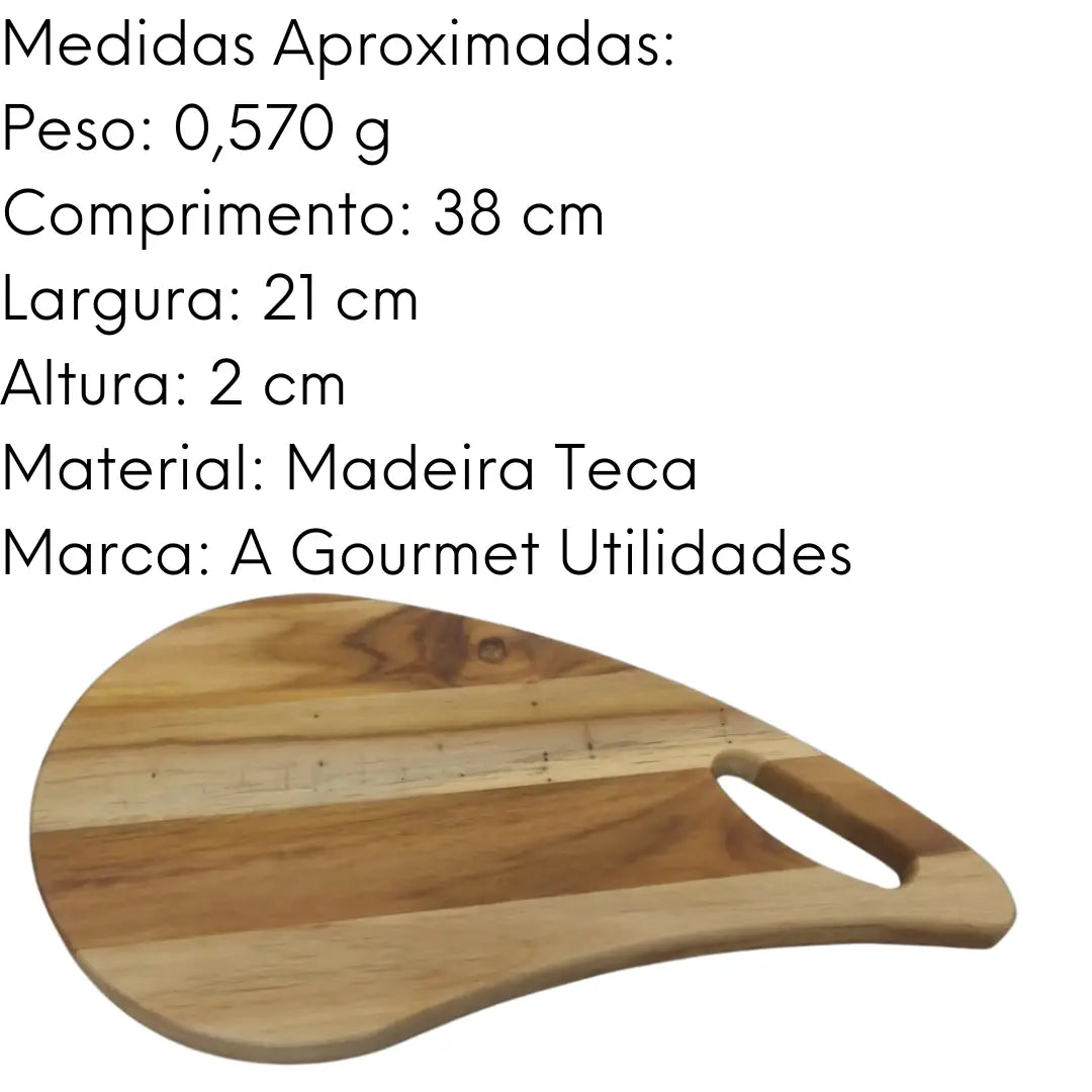 Tabua De Carne Para Churrasco Modelo Gota De Madeira Teca A Gourmet