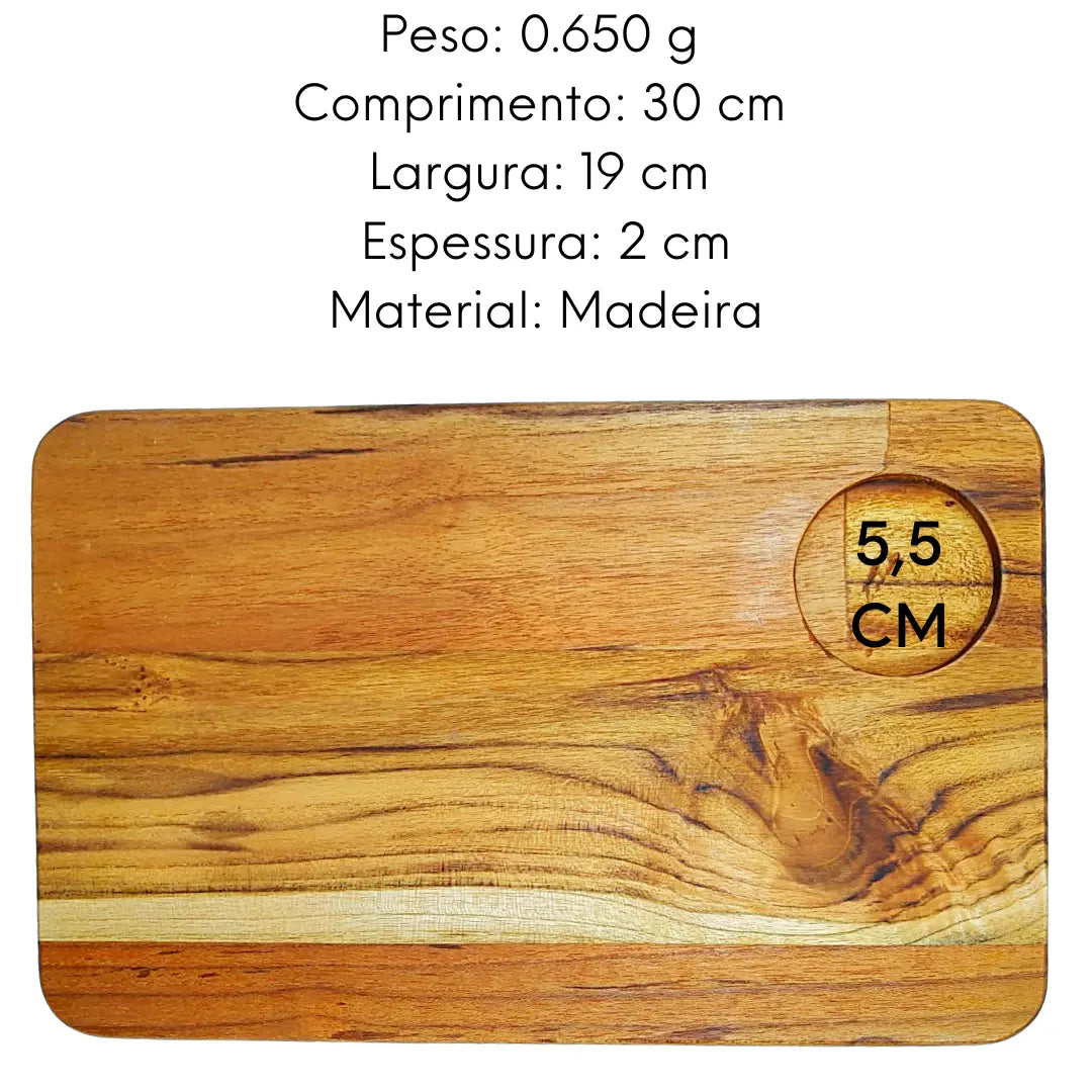 Tabua De Madeira Teca Quadrada De 29 Cm A Gourmet