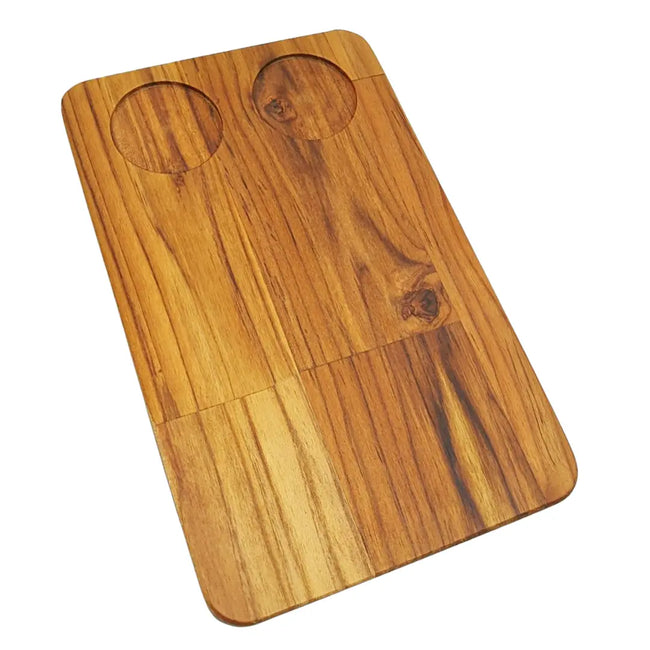 Tabua Retangular 2 furo Madeira Teca A Gourmet Hover Image
