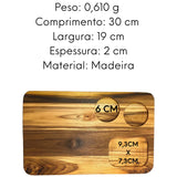 Tabua Madeira Teca Retangular 3 Furo A Gourmet