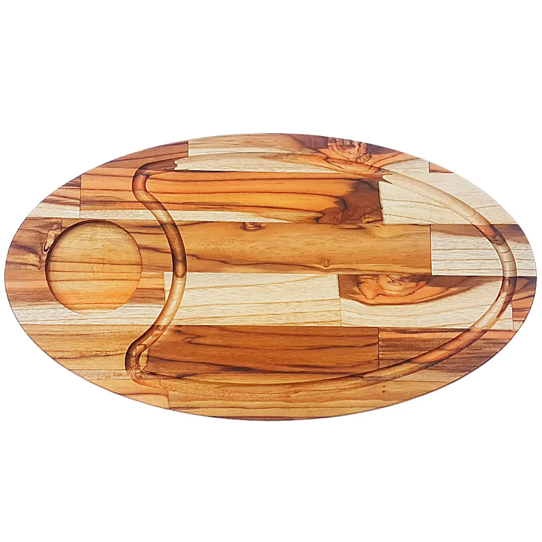 Tabua Madeira Teca Oval 1 Furo A Gourmet