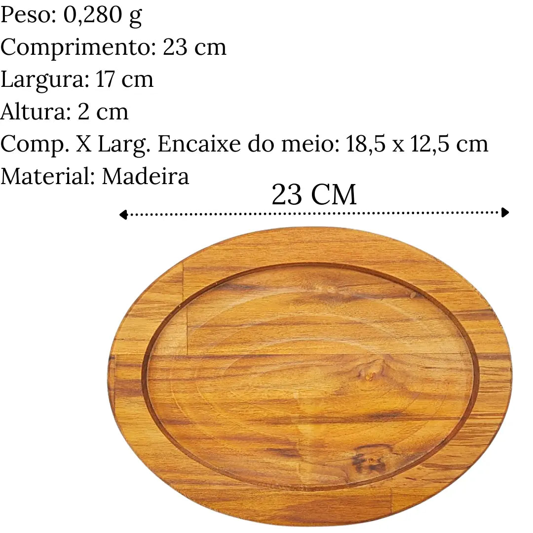Tabua Oval Madeira Teca A Gourmet