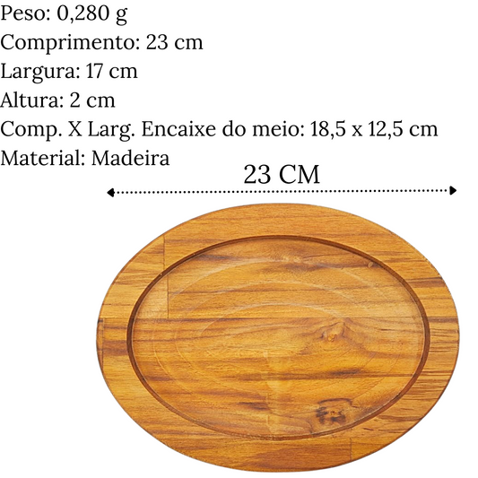 Tabua Oval Madeira Teca