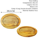 Tabua Oval Madeira Teca 29 cm A Gourmet