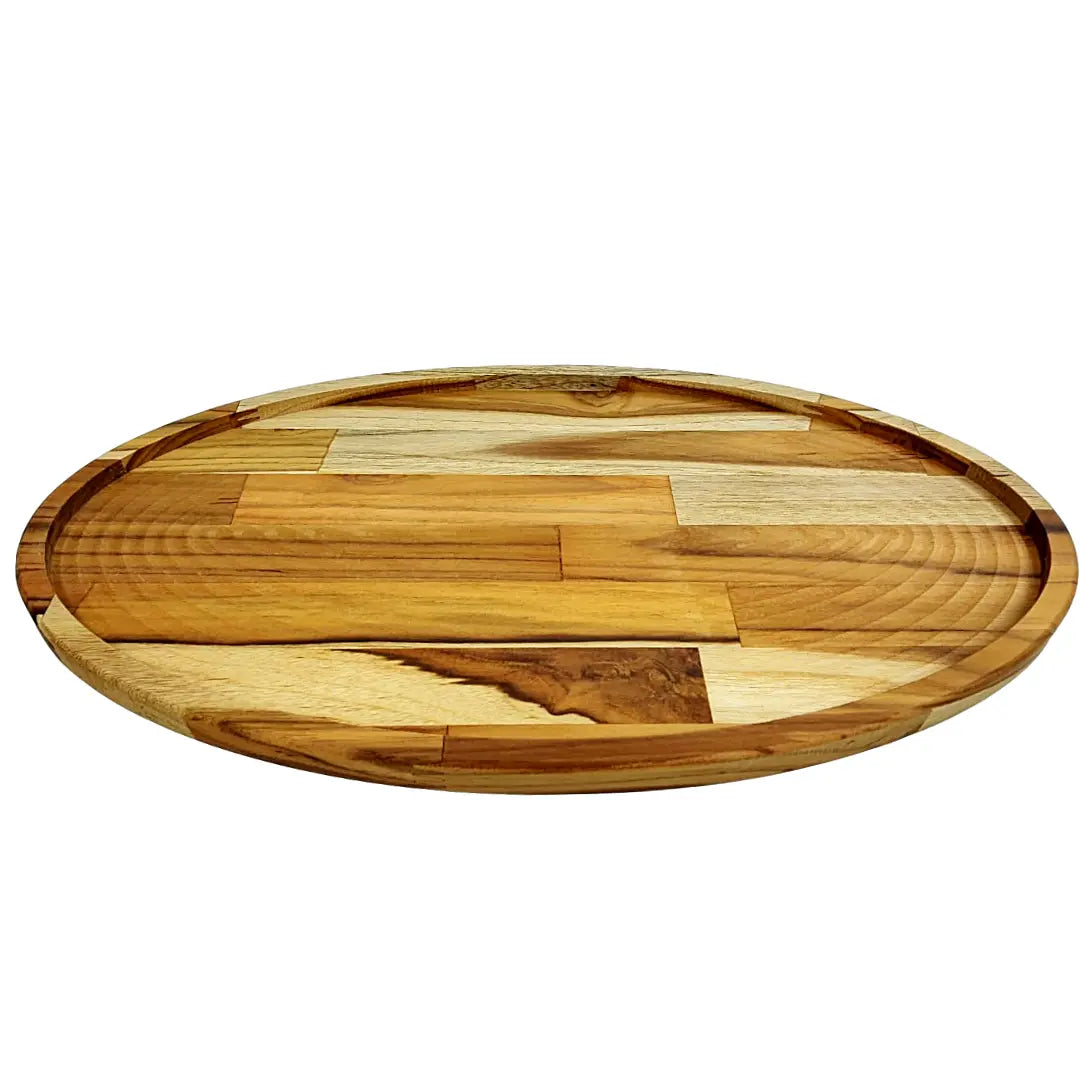 Tabua Oval Rebaixada Madeira Teca A Gourmet