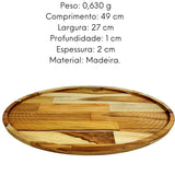 Tabua Oval Rebaixada Madeira Teca A Gourmet