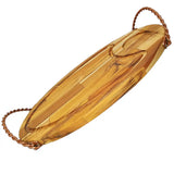 Tabua Madeira Oval C/ Alça Ferro 45cm A Gourmet