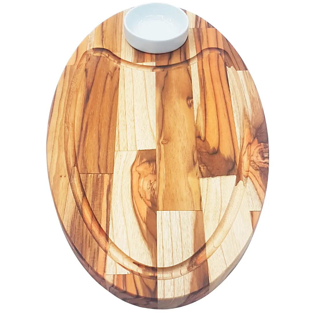 Tabua Madeira Teca Oval 1 Furo A Gourmet