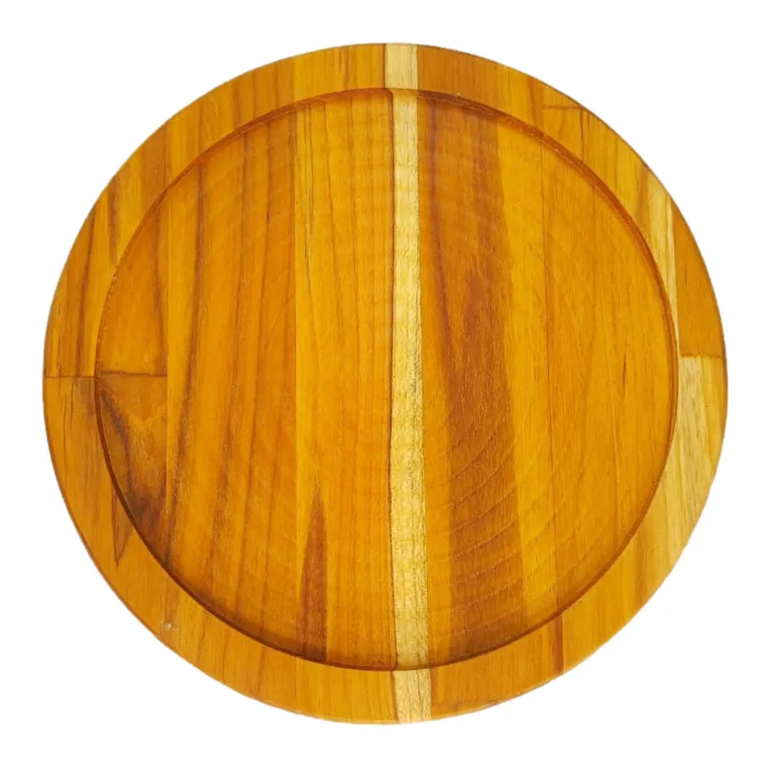 Tabua Madeira Teca Redonda Pergaminho A Gourmet