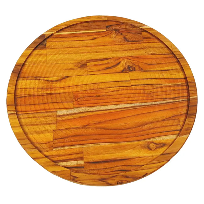 Tabua Suporte Pizza Madeira Teca Redonda A Gourmet Hover Image