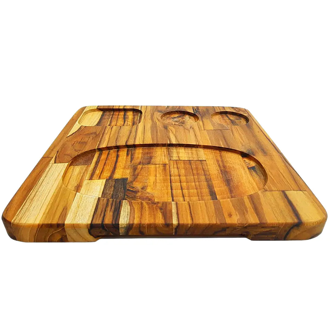 Tabua Madeira Teca Quadrada 4 Furos A Gourmet