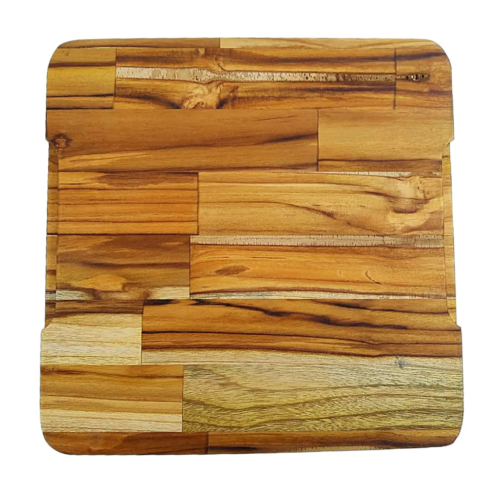 Tabua Madeira Teca Quadrada 4 Furos A Gourmet