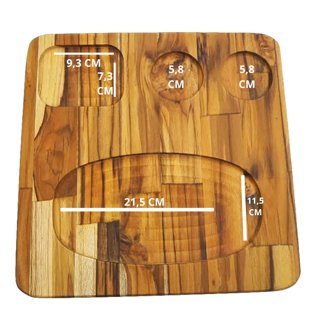 Tabua Madeira Teca Quadrada 4 Furos A Gourmet