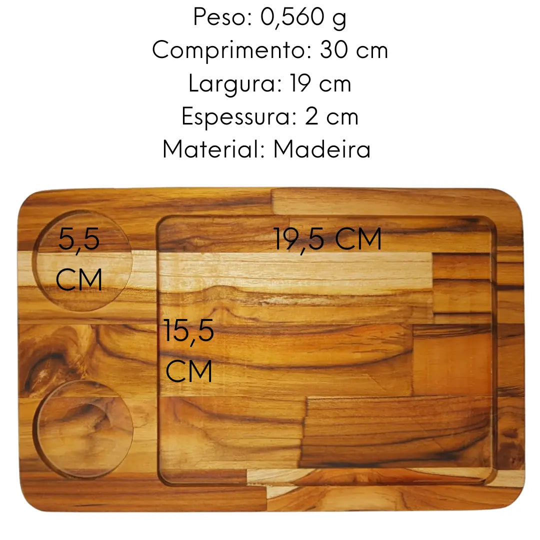 Tabua Madeira Teca Retangular A Gourmet