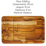 Tabua Madeira Teca Retangular A Gourmet