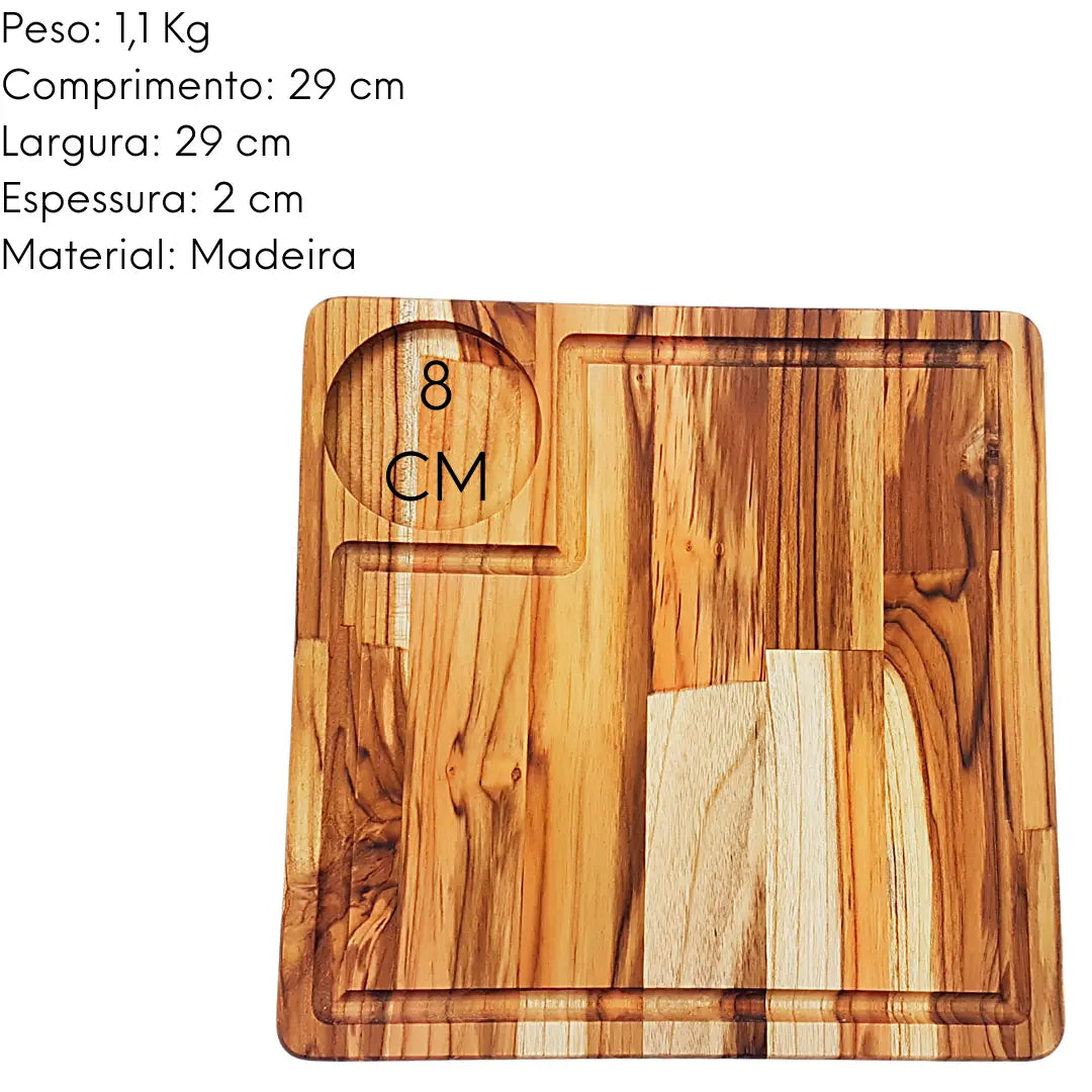Tabua Madeira Teca Quadrada 1 Furo A Gourmet