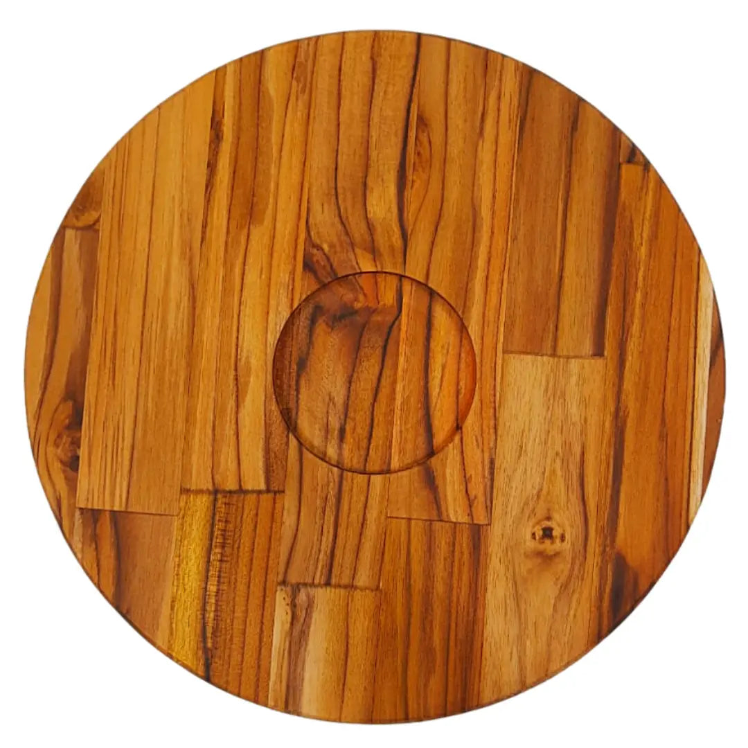 Tabua Redonda Madeira Teca 1 Furo A Gourmet
