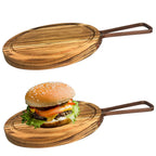 Suporte Tábua De Madeira 22cm Redonda C/ Alça A Gourmet