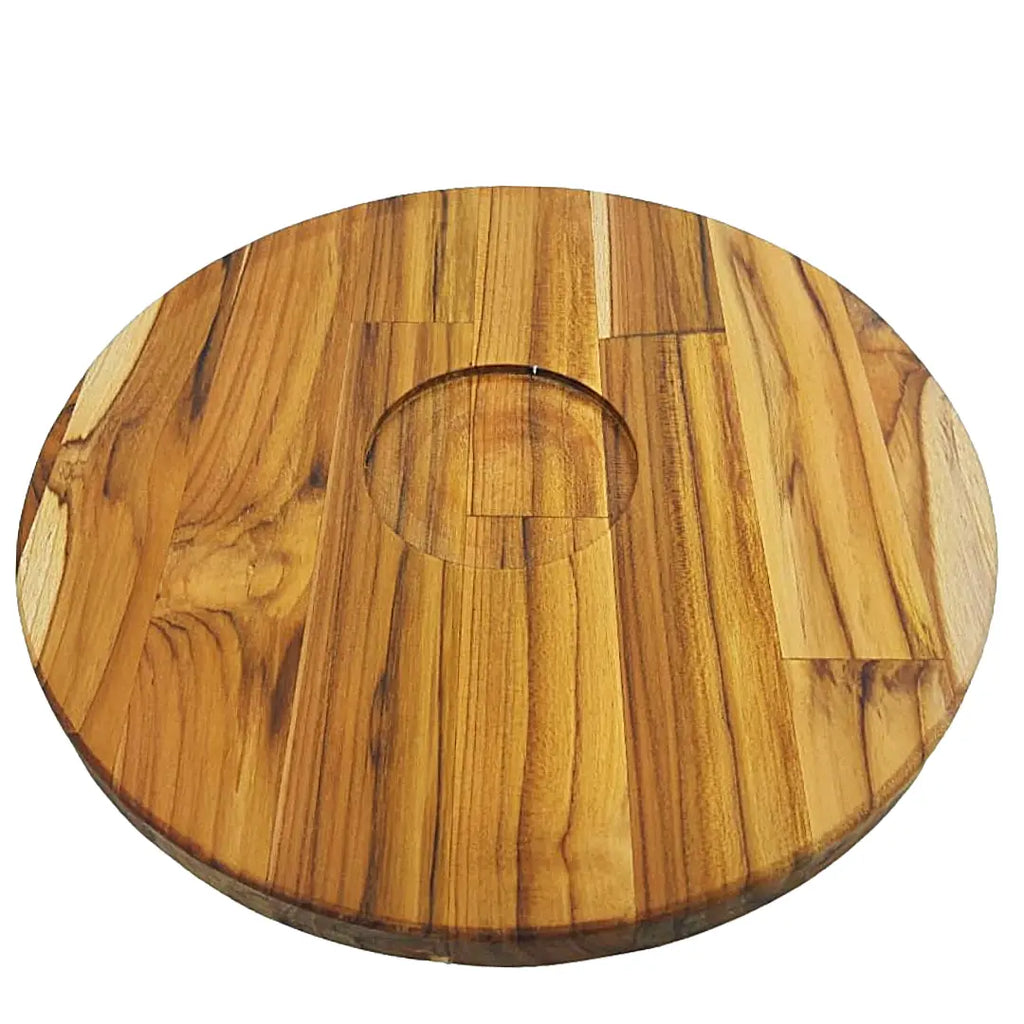 Tabua Redonda Madeira Teca 1 Furo A Gourmet