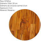 Tabua Redonda Madeira Teca 1 Furo A Gourmet
