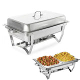 Rechaud Inox C/ 2 Cubas 2 Queimadores Tampa E Suporte GP