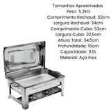 Rechaud C/ 1 Cuba 1/1 9,5l Tampa Móvel TecnoCuba