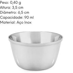 Ramekim Mini Inox Tigelinha 90ml Gourmet Mix