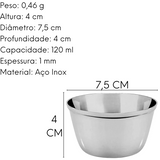 Mini Ramekim Aço Inox 7,5cm 120ml