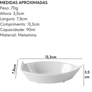 Tigela Finger-Food Barquinha Melamina Gourmet Mix
