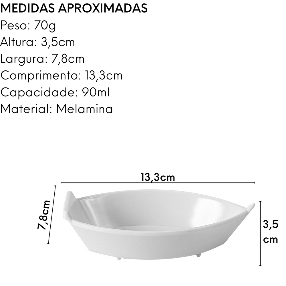 Tigela Finger-Food Barquinha Melamina Gourmet Mix