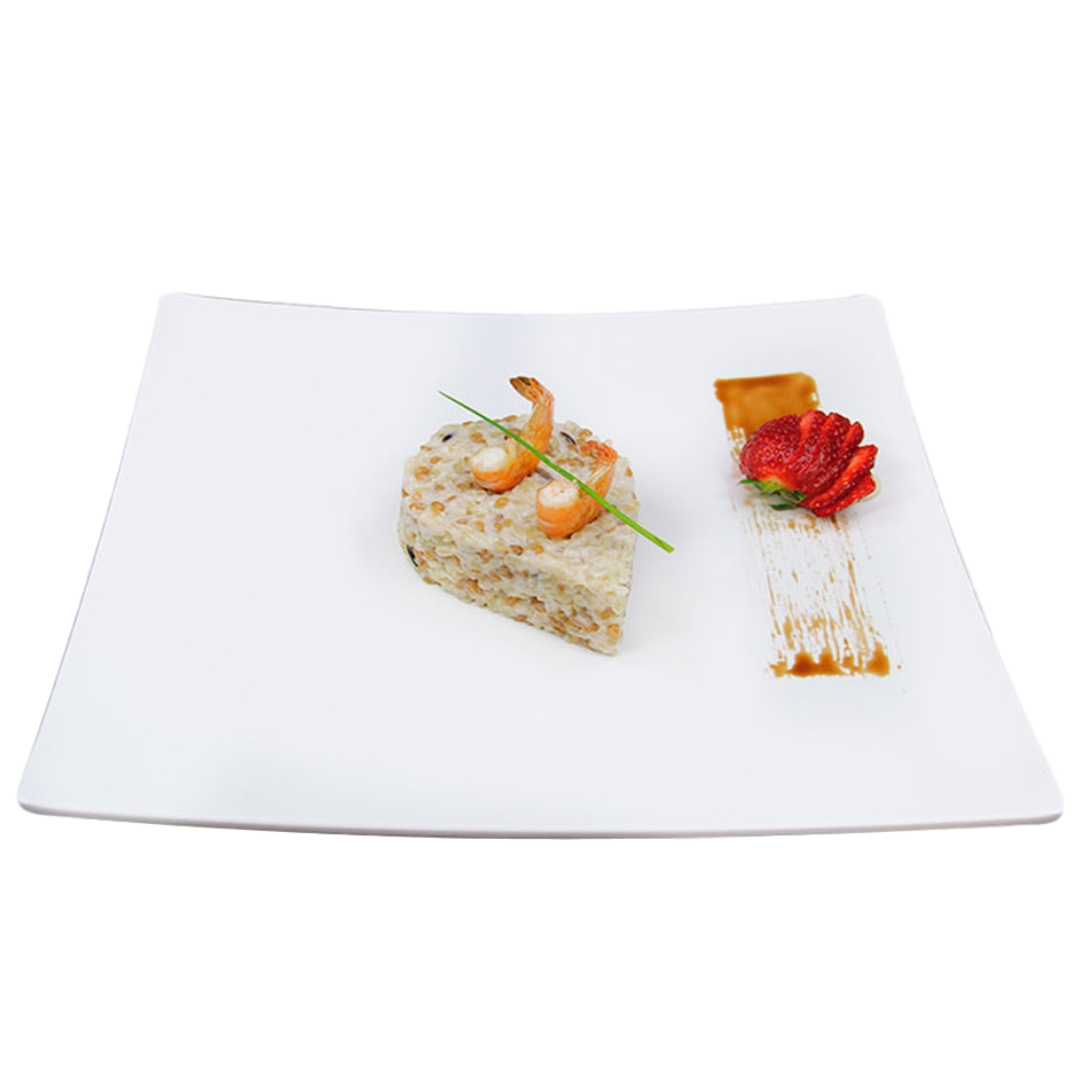 Prato Quadrado Curvado Melamina Gourmet Mix