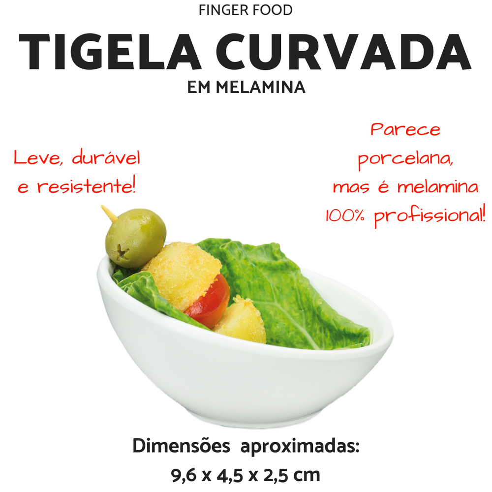 Finger Food Tigela Redonda Curvada Melamina Gourmet Mix