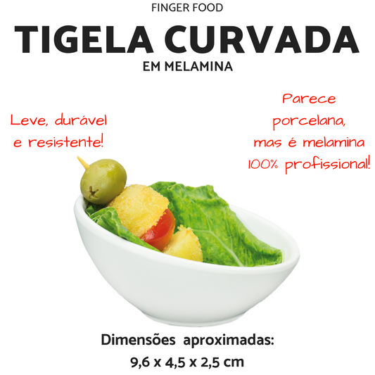 Finger Food Tigela Redonda Curvada Melamina