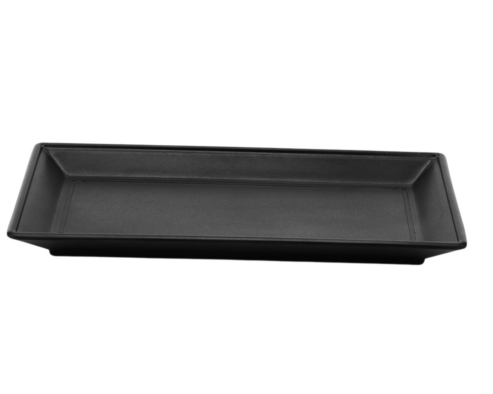 Prato Retangular Melamina Black 26 Cm Gourmet Mix
