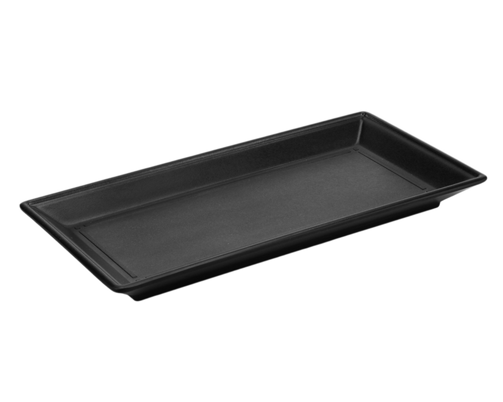 Prato Retangular Melamina Black 26 Cm Gourmet Mix