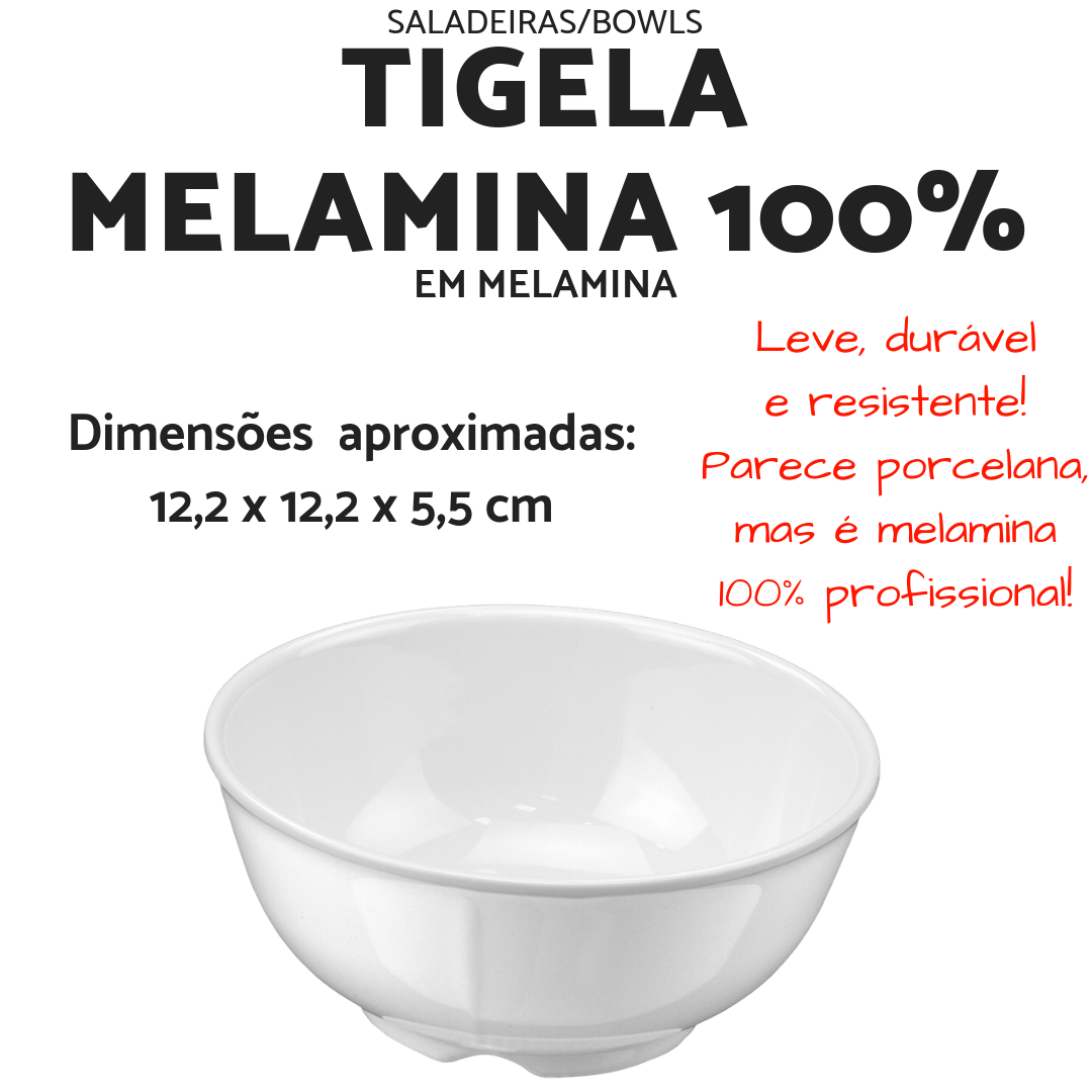 Tigela Melamina Com 250ML Branca Gourmet Mix