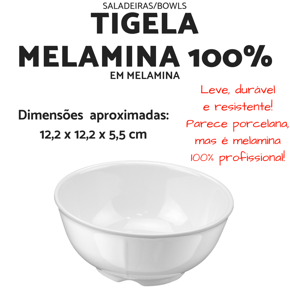Tigela Melamina Com 250ML Branca Gourmet Mix